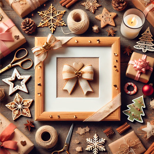Regalos personalizados para Navidad, como marcos de fotos, velas decoradas y detalles únicos