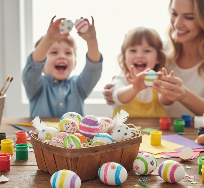 foto-10 Huevos de Pascua decorados por niños.