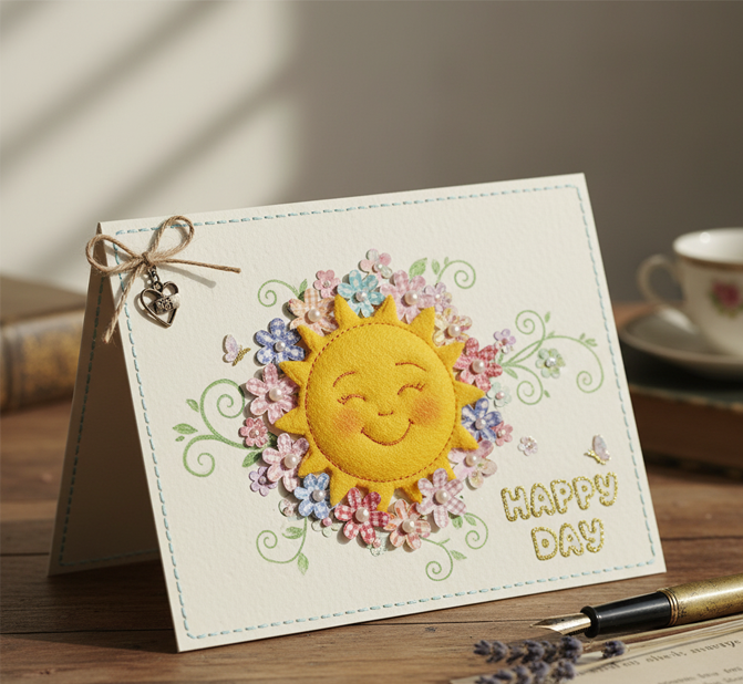 foto-2 imagen realista de una tarjeta hecha a mano para regalar