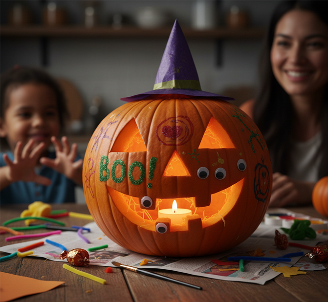 foto-7 Calabaza de Halloween decorada por un niño