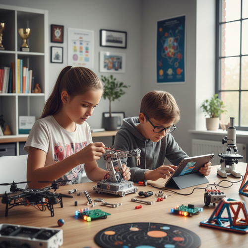 Imagen de niños de 10 años jugando con los mejores juguetes STEM