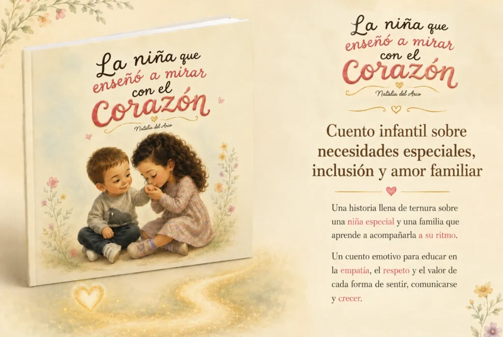 La niña que enseñó a mirar con el corazón es un cuento ilustrado, emotivo y lleno de ternura sobre una niña con necesidades especiales que descubre el mundo a su propio ritmo. 